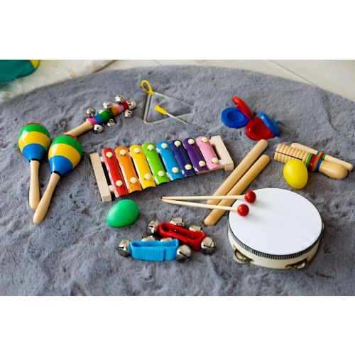 Eco Toys Drveni Muzički Instrumenti za Decu – Set od 10 Komada sa Rancem  slika 6