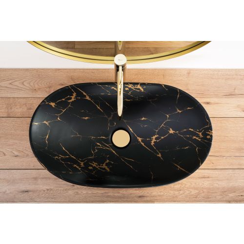 Nadgradni umivaonik REA Royal In Black Marble Gold slika 3