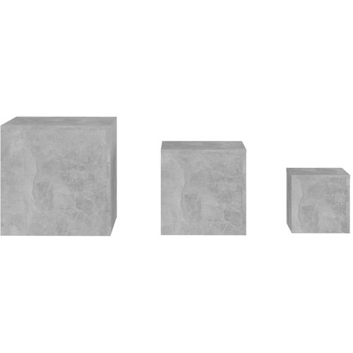 Bočni stolići 3 kom siva boja betona od iverice slika 14