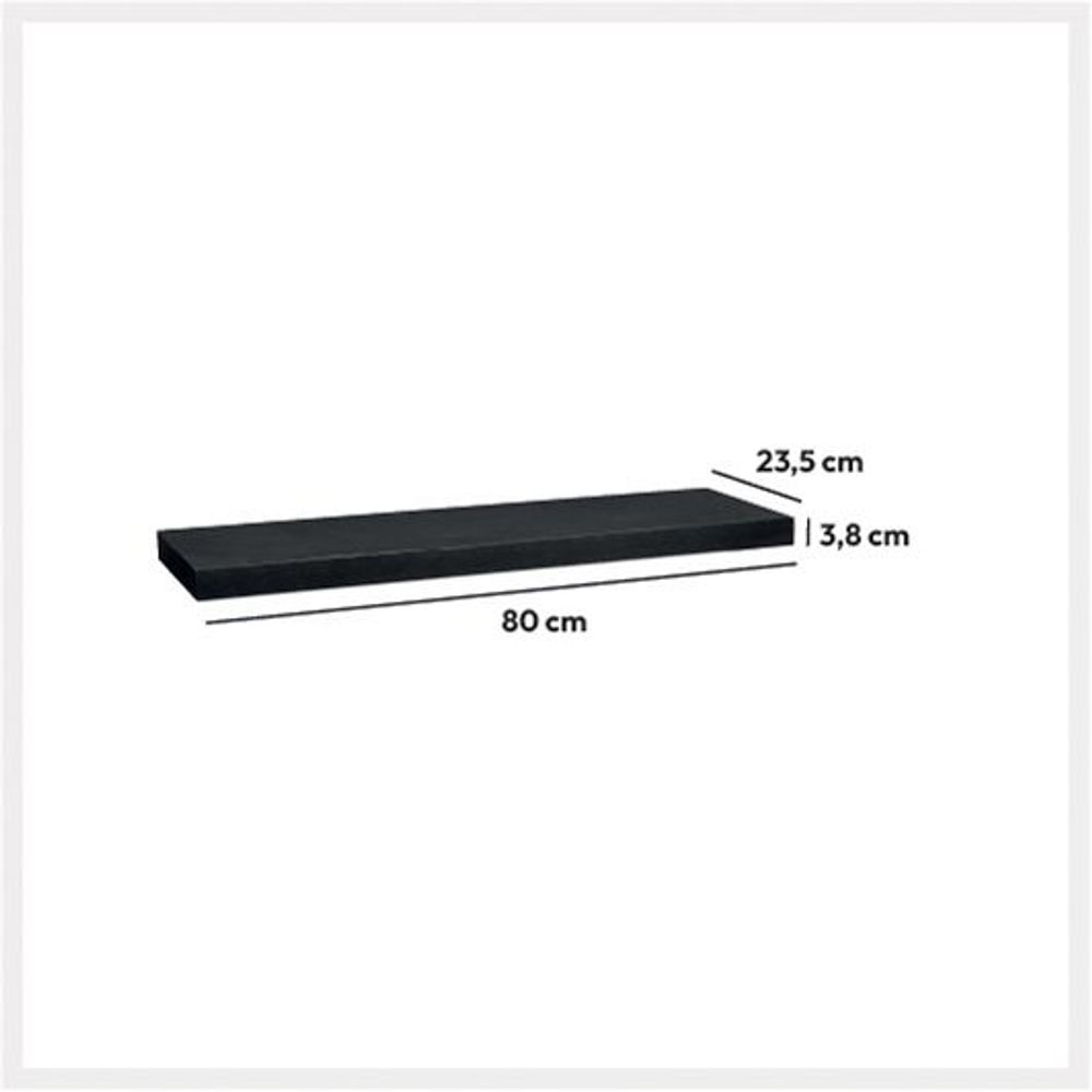 Five fixy polica zidna 80x23.5x3.8cm mdf crna slika 2