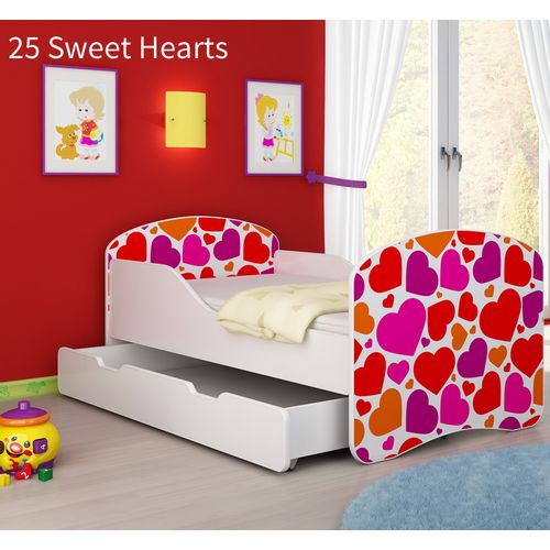 Dječji krevet ACMA s motivom + ladica 180x80 cm 25-sweet-hearts slika 1