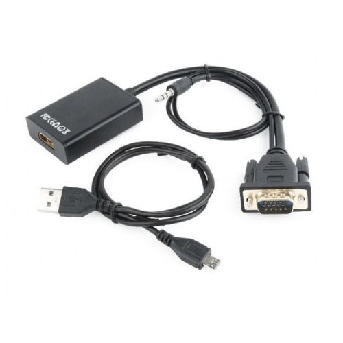 A-VGA-HDMI-01 Gembird VGA to HDMI and audio cable, single port, black WITH AUDIO slika 2