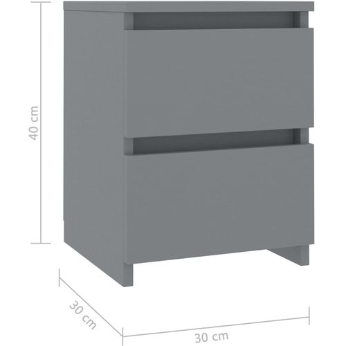 Noćni ormarići 2 kom sivi 30 x 30 x 40 cm od iverice slika 7