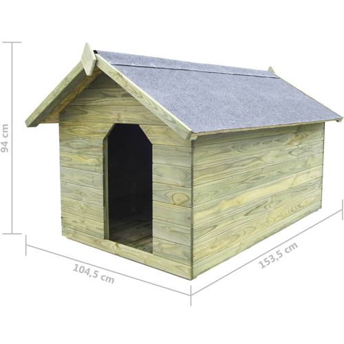 Vrtna kućica za pse od impregnirane borovine s pomičnim krovom slika 12