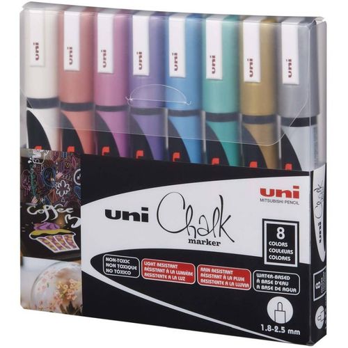 UNI POSCA marker pwe-5m kreda metallic 8c set slika 1