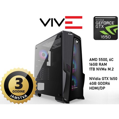 Računalo viv-E Gamer Starter I, Ryzen 5, 16GB DDR4 , 1TB NVMe SSD, GTX 1650 slika 1