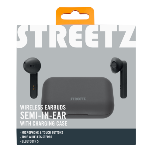 STREETZ T110 True Wireless Stereo slušalice s kućištem za punjenje, polu-in-ear, BT 5, mat crne slika 4