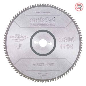 Metabo List Kružne Pile 305 x 2,8 / 2,0 x 30 / Z = 96 Multi Cut Professional - 628091000