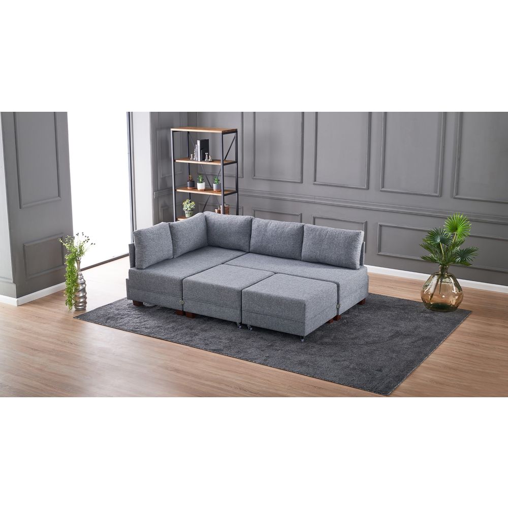 Ugaona Sofa na Razvlačenje Fly Corner - Siva slika 5