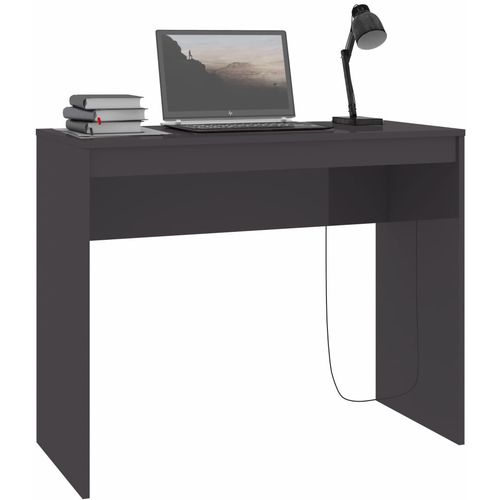 Radni stol visoki sjaj sivi 90 x 40 x 72 cm od iverice slika 9