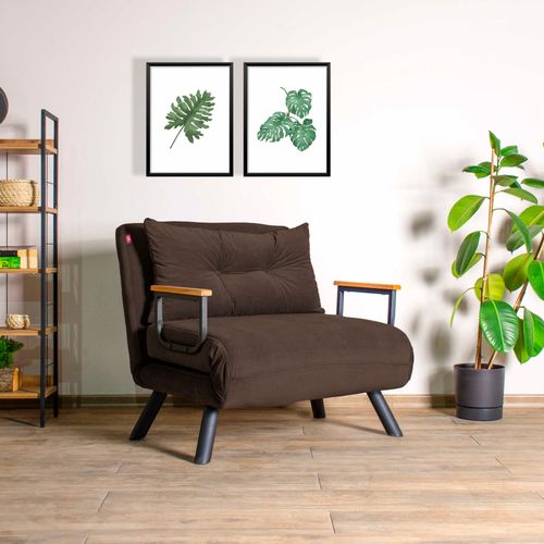 Atelier Del Sofa Fotelja na razvlačenje, Smeđa, Sando Single - Brown slika 1