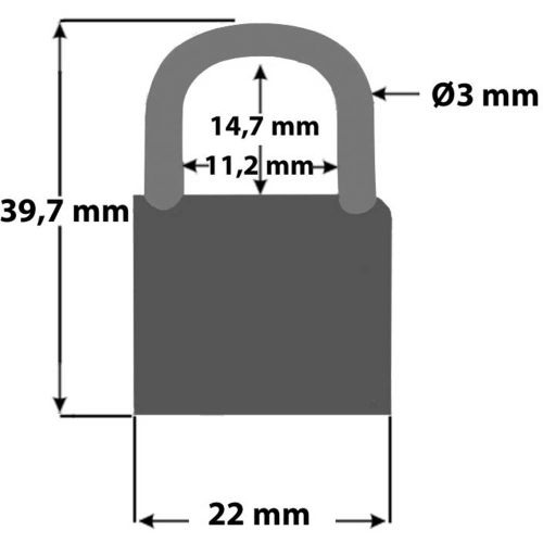 Security Plus V 22-4 viseći lokot 4-dijelni komplet neonsko-žuta, plava boja, narančasta, crna  zaključavanje ključem slika 2