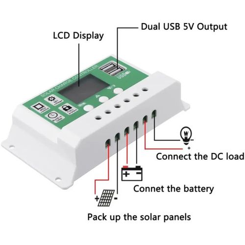 SOL-CONTROL30AG GMB PV solarni regulator punjenja 30A/20A/10A 12V/24V automatski podesivi PWM LCD slika 5