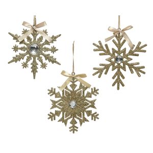 Novogodišnji ukras Hanging star 15cm 020906 - Champagne - KMG