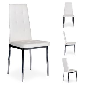 Set od 4 tapeciranih stolica bijeli