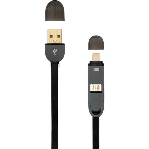 Sbox kabel USB A Muški -> MICRO USB + 8-pin iPh Muški 1 m Crni / RETAIL slika 1