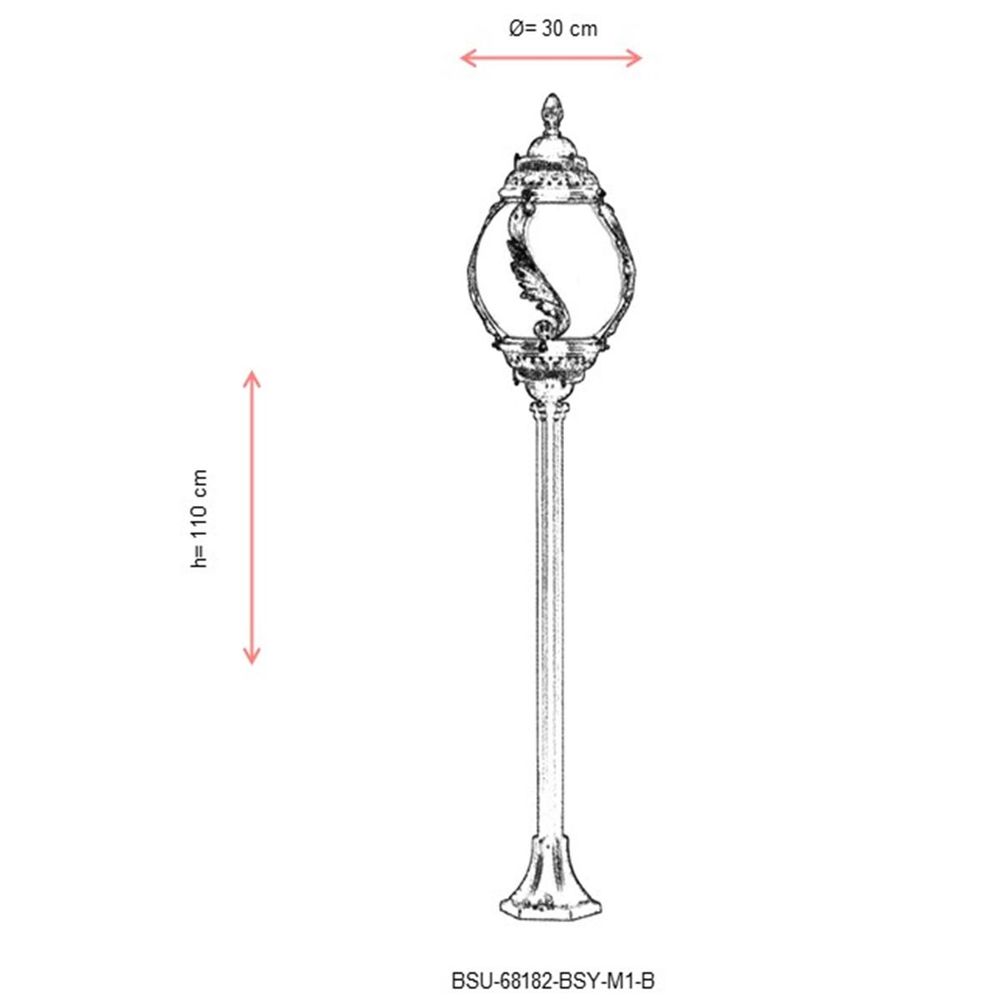 BSU-68182-BSY-M1-B Crna i Bijela Spoljna Podna Lampa slika 3