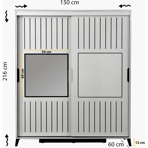 Woody Fashion Garderoba, Pasific Home Fuga - 150 Ceviz Dolap slika 8