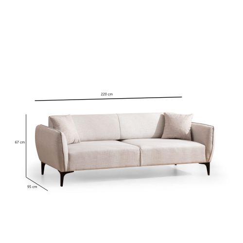 Atelier Del Sofa Trosjed, Bijela, Belissimo - Off White slika 8