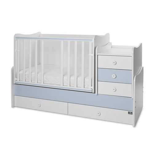 LORELLI MAXI PLUS Modularni krevetić 4in1 s Mehanizmom Ljuljanja White/baby blue 160x70 cm slika 5