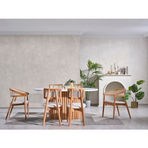 Soho - White, Natural White
Natural Dining Table & Chairs Set (6 Pieces) slika 4