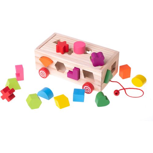 Montessori drvena edukativna igračka spajanja oblika slika 1
