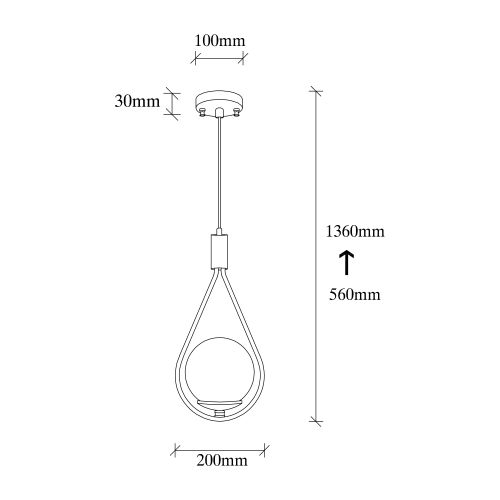 Opviq Luster SHELBY, crna boja slika 8