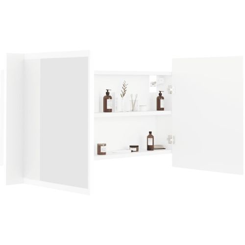 LED kupaonski ormarić s ogledalom bijeli 90 x 12 x 45 cm slika 16