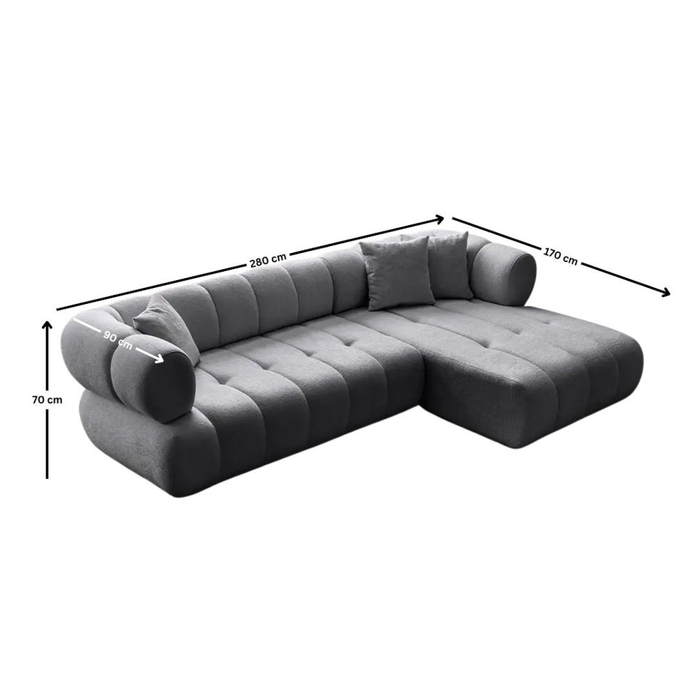 Ugaona Sofa Petra Desna - Tamno Siva slika 9