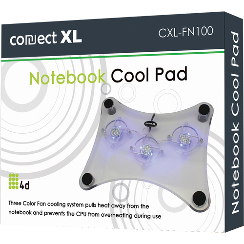 Connect XL Hladnjak za laptop 4D, 12"-15", 3 ventilatora, konekcija USB - CXL-FN100 slika 2