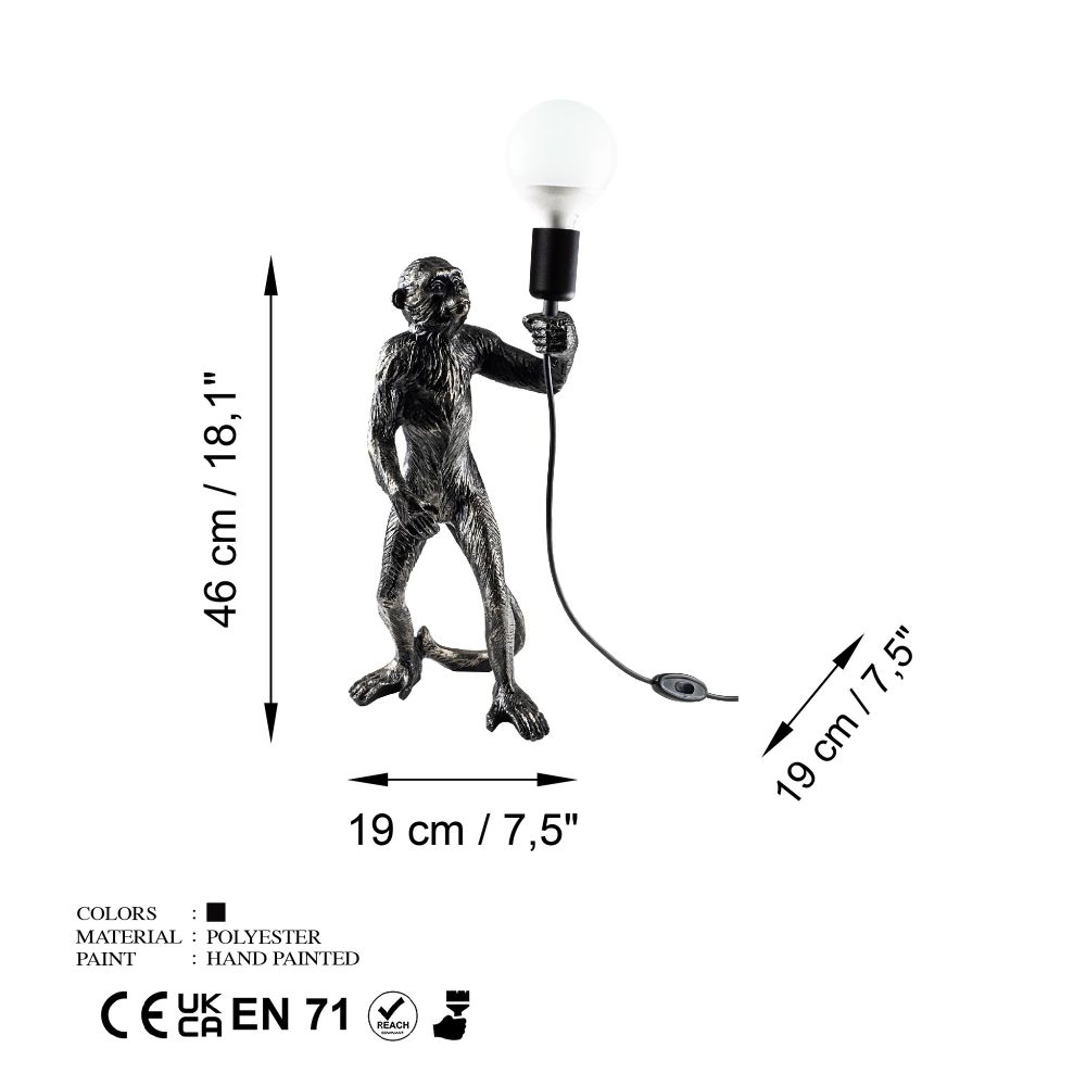 Singe Crna Stočna Lampa slika 7
