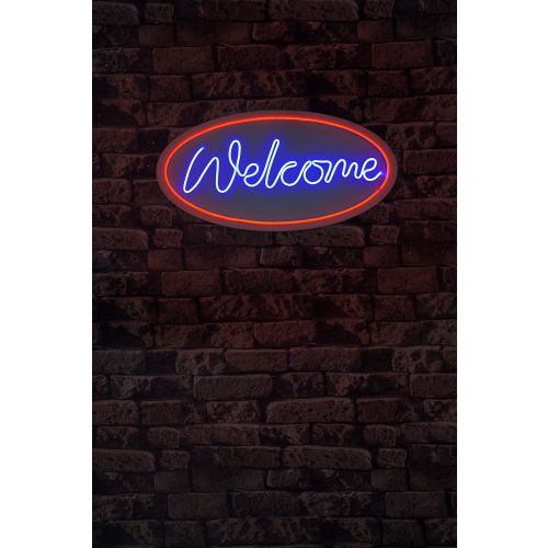 Wallity Ukrasna plastična LED rasvjeta, Welcome - Red, Blue slika 9