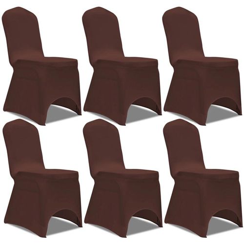 Rastezljive navlake za stolice 6 kom Smeđa boja slika 2