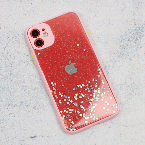 Maska Frame Glitter za iPhone 11 6.1 roze slika 1