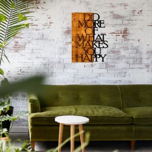 Wallity Do More Of What Makes You Happy Walnut
Black Decorative Wooden Wall Accessory