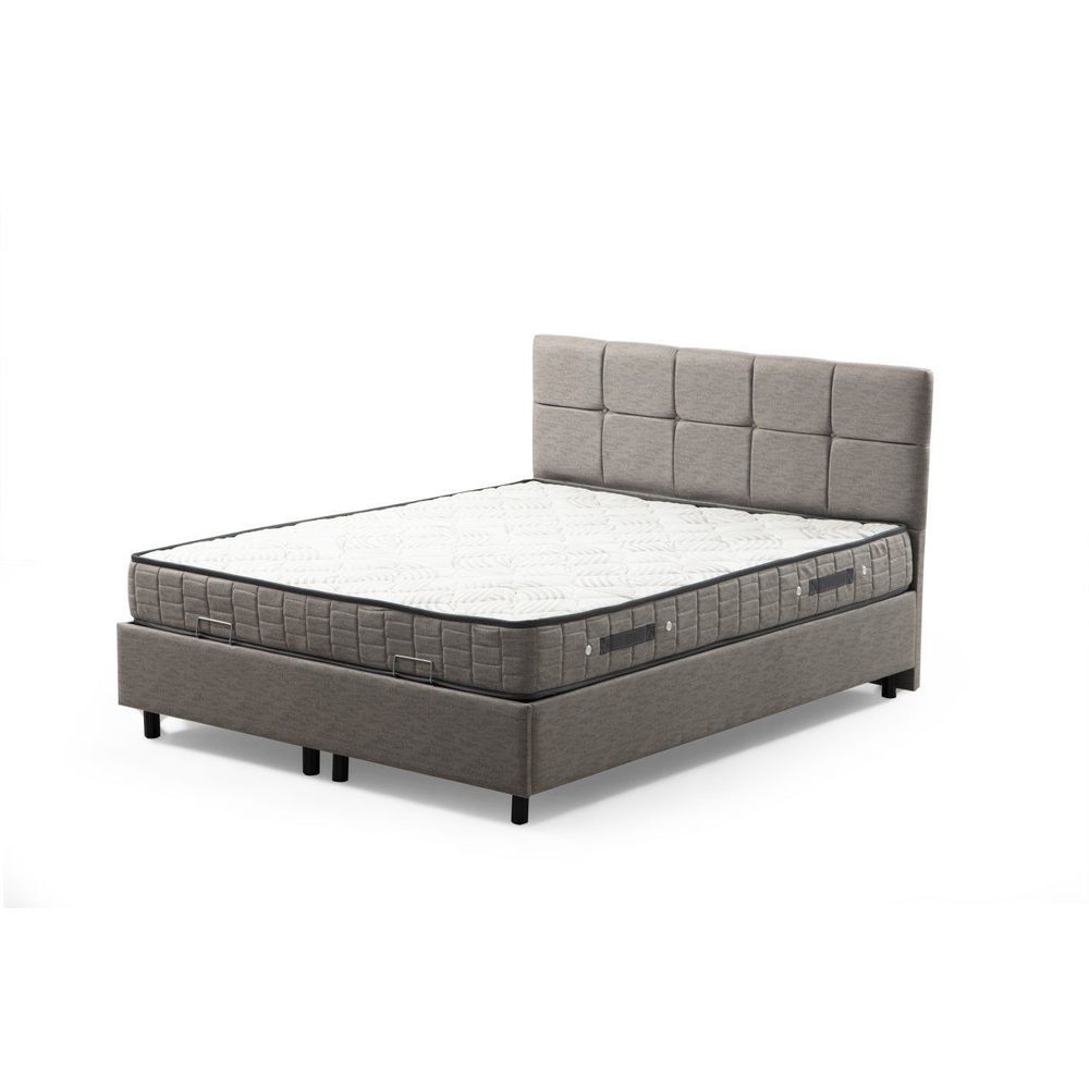 Vitalia Single Bed Base & Headboard - Svijetlo Siva, 90 x 190 cm slika 1