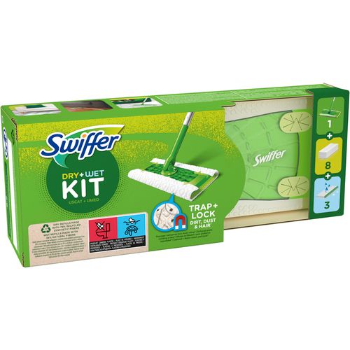 SWIFFER Sweeper osnovni set za čišćenje podova , 1 drška, 8 suvih krpa i 3 vlažne maramice  slika 1
