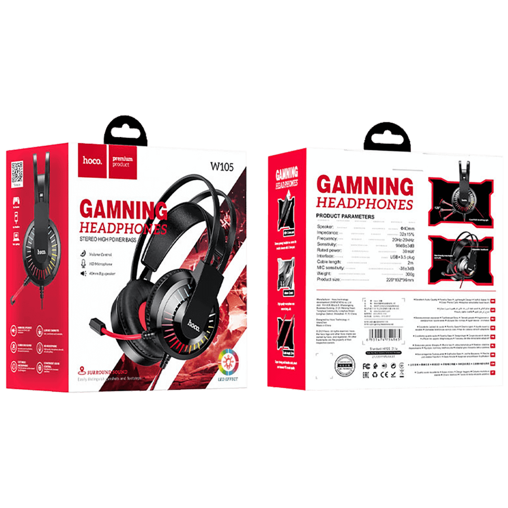 hoco. Slušalice sa mikrofonom, gaming, 3.5 mm / USB, LED - W105 Joyful slika 2