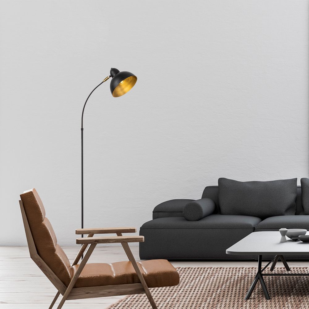 Varzan - Crna Antikna Podna Lampa 10855 slika 2