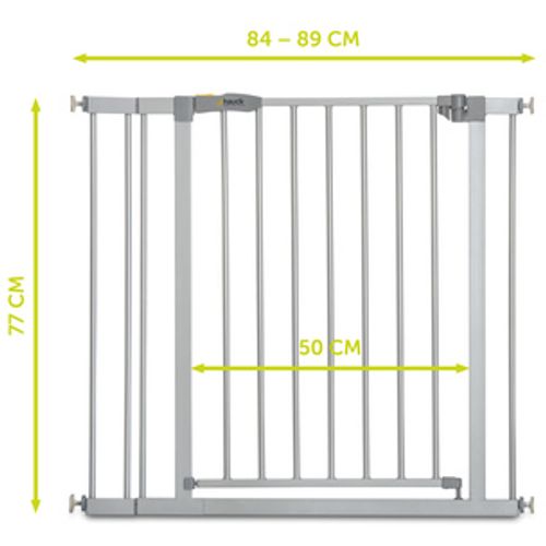 Hauck zaštitna ograda Stop N Safe 2 (75 - 80 cm)  + nastavak 9 cm silver = 84 - 89 cm slika 3