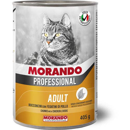 Morando Cat  Prof Adult Komadići Pileća Jetra 405g konzerva slika 1