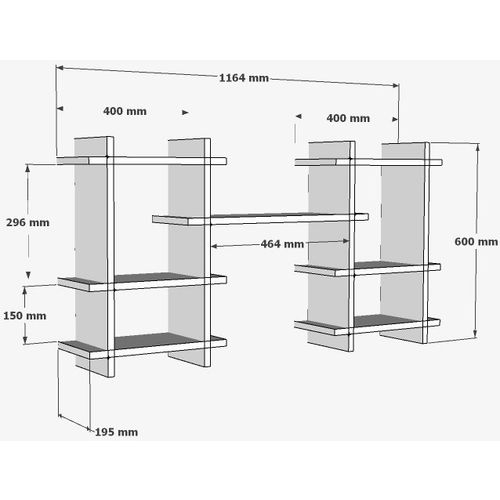 Tefo - White White Wall Shelf slika 4