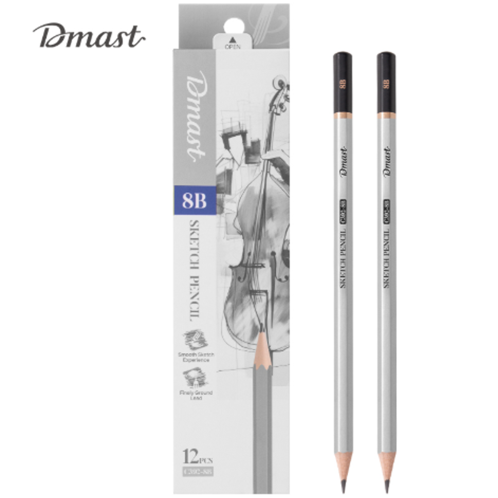 Deli grafitne olovke za skiciranje 8B DMAST-PEBEO 1/12 EC392-8B slika 1
