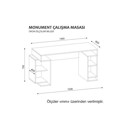 Monument - White, Red WhiteRed Study Desk slika 3