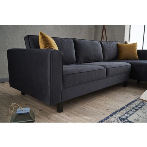 Atelier Del Sofa Kutna garnitura, Antracit, Kale Velvet Right - Anthracite slika 5