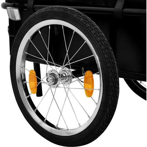 Prikolica za bicikl / ručna kolica 155x60x83 cm čelična crna slika 30
