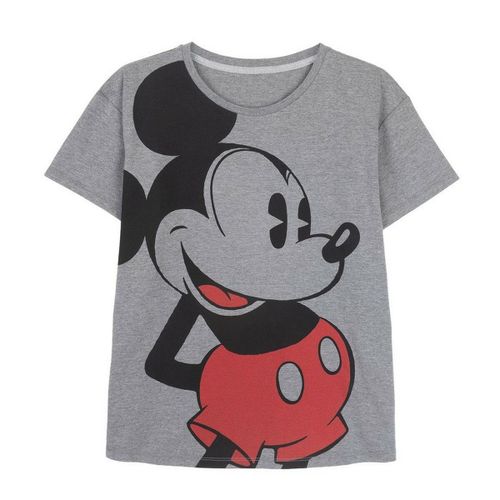 Ženska Majica Kratkih Rukava Mickey Mouse - Siva Tamno Siva slika 1