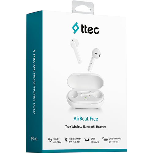 Ttec Slušalice - True Wireless Headsets - AirBeat Free - White slika 7