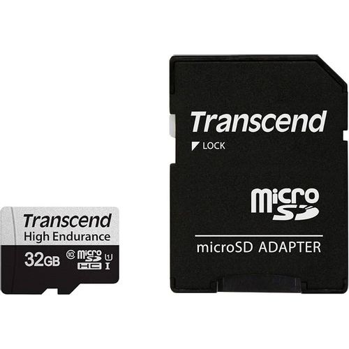 Transcend TS32GUSD350V 32GB microSD w/ adapter UHS-I U1 Class 10 High Endurance, Read/Write up to 100/40 MB/s slika 1