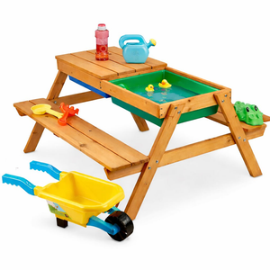 Kinder Home Dječiji drveni sto sa klupama i pješčanikom 2U1